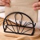 thumbnail image 4 of Portanapkins en forma de abanico negro, portanapkins modernos de metal para mesas de cocina, encimeras, uso en interiores y exteriores, 4 of 6