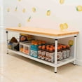 thumbnail image 2 of Design Ideas MeshWorks Wood Top 2-Tier Metal Storage Shelving Unit, White, 2 of 11