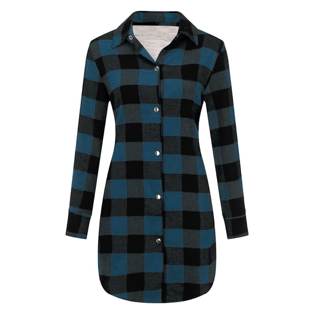 Pntutb New Long Sleeve Plaid Print Button Open Front Long Cardigan Ropa de abrigo Liquidación Pntutb Pntutb-1685