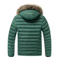 thumbnail image 3 of Ceisia Men Thick Fleece Lined Warm Winter Puffer Coat With Hood Casual Outerwear Green XL Gift, 3 of 4