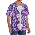 thumbnail image 3 of Disketp Men's Hawaiian mushroom rainbow color Skull Print Shirts Button Down Holiday Beach Shirts-Small, 3 of 5