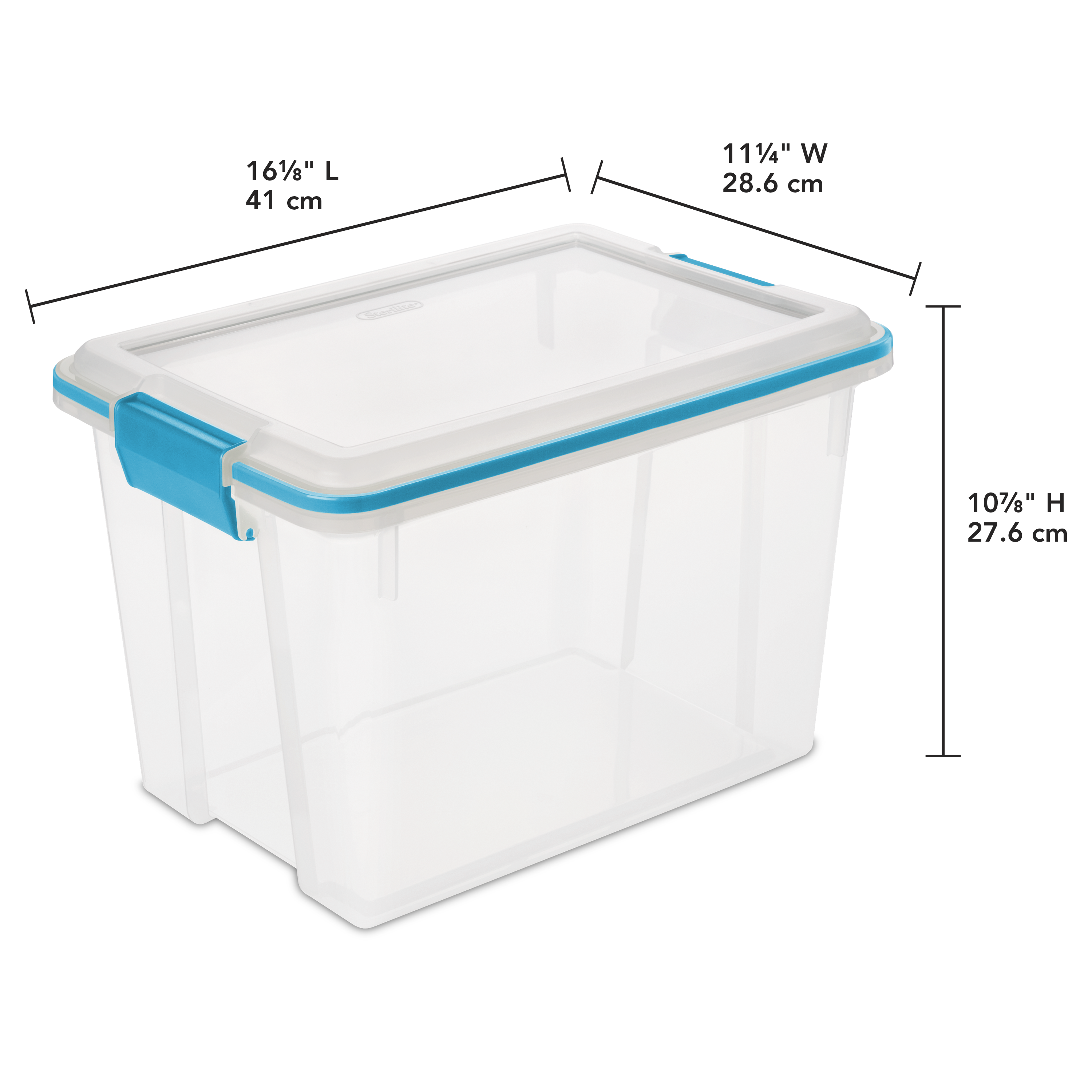 Sterilite 20 Quart Clear Gasket Box with Blue Latches & Gasket - image 4 of 9