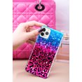 thumbnail image 3 of FINCIBO Soft TPU Clear Case Slim Protective Cover for Apple iPhone 11 Pro Max 6.5" 2019 (NOT FIT iPhone Pro 5.8 inch or Apple iPhone 11 6.1 inch), Blue Glitter Sparkle With Black Pink Glitter Leopard, 3 of 3