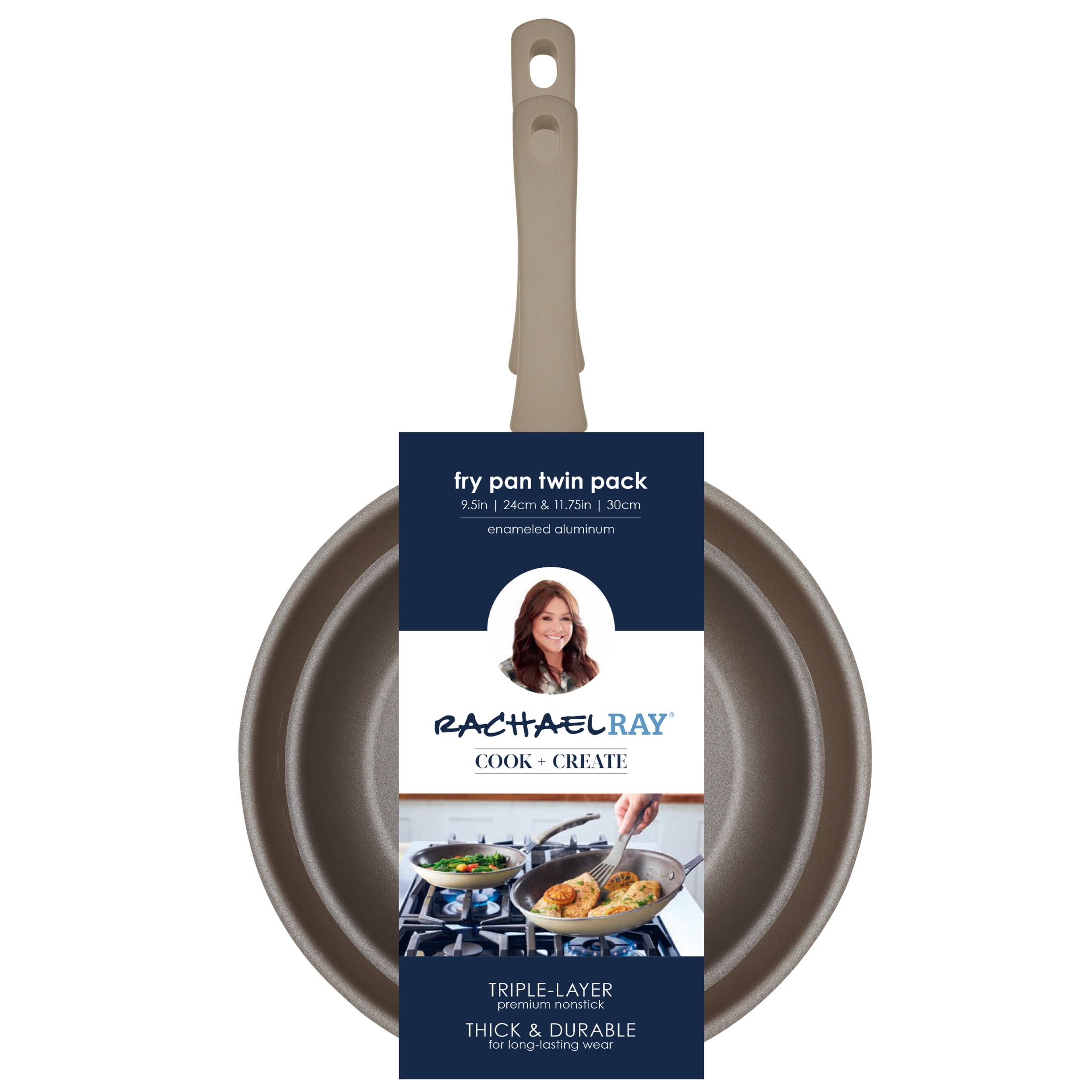 Rachael Ray Cook + Create Nonstick Aluminum Frying Pan, Set of 2