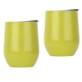 thumbnail image 1 of Vaso De Vacío De Doble Pared De Vino De Acero Inoxidable Con Aislamiento 12 Oz Amarillo X2 Sunnimix Vaso de vino de acero inoxidable, 1 of 8