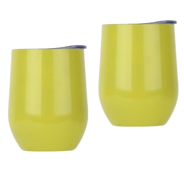 Vaso De Vacío De Doble Pared De Vino De Acero Inoxidable Con Aislamiento 12 Oz Amarillo X2 Sunnimix Vaso de vino de acero inoxidable