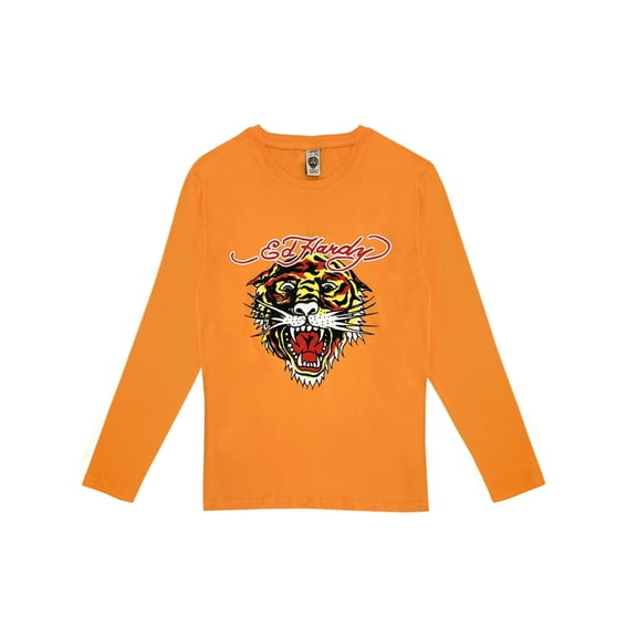 Ed Hardy Kids Long Sleeve Graphic T-Shirt Tiger Print