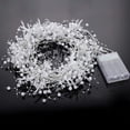 thumbnail image 2 of HESHENG 6.66Feet 20LEDs Christmas Light Metal White Berry Beaded Garland Indoor Christmas String Lights for Fireplace Mantel Indoor Christmas Light Decorations, 2 of 9