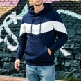 thumbnail image 2 of SUYIDA Men's Pullover Hoodie Sweatshirt Zip Up Hooded Jacket Contrast Design Long Sleeve Casual Athletic Streetwear Top Warm Comfortable Outerwear for Everyday Wear Travel and Leisure, 2 of 4