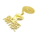 thumbnail image 3 of Polished Raised Fist Black Lives Matter with Gold-Tone Chain Necklace - 4mm 30" Cuban Chain, 3 of 4