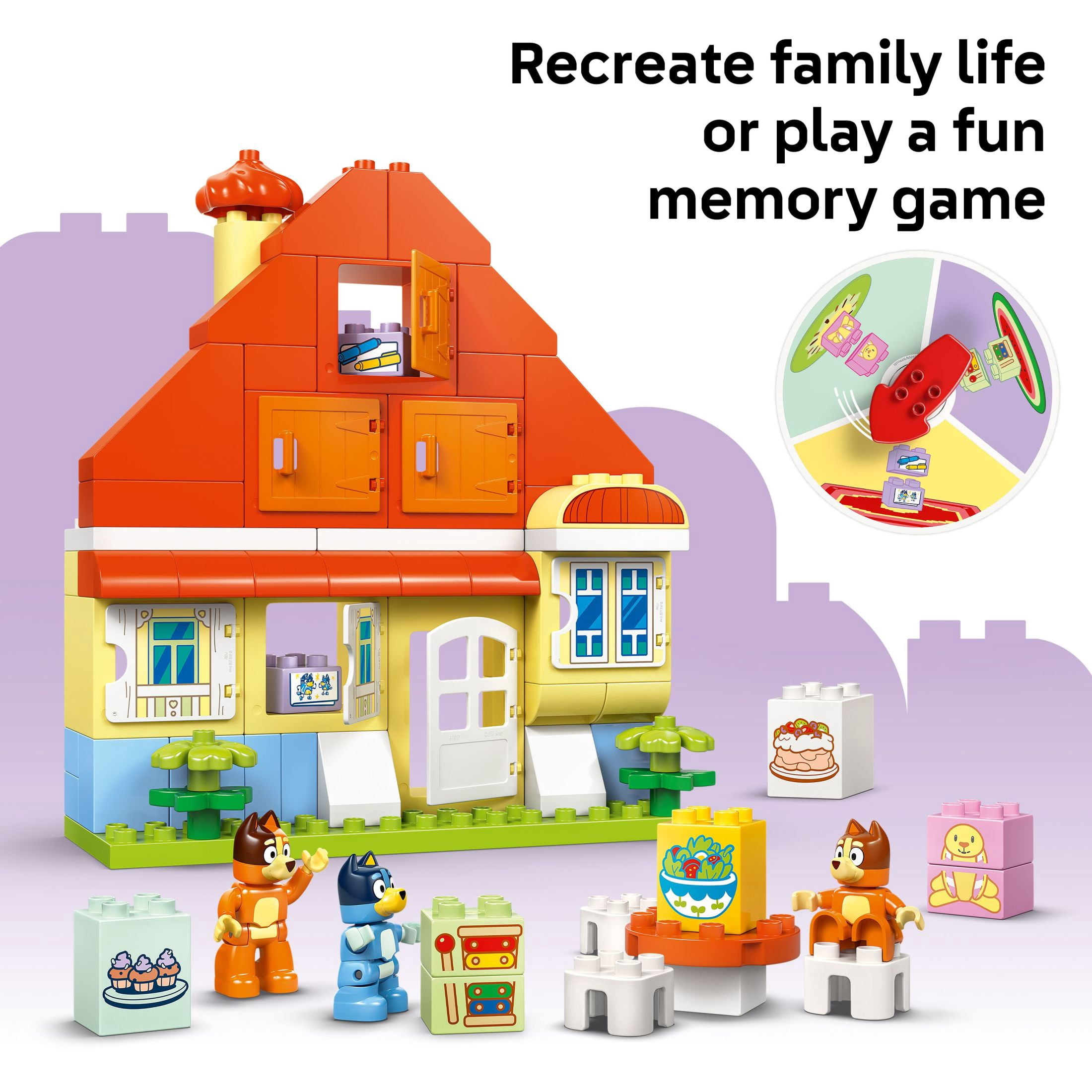 LEGO DUPLO Bluey: Bluey’s Family House with Memory Game - Toddler Toy For Kids Ages 3+ - Memory Game Playset Includes Bluey Figure - Preschool Toy Gift Idea  for 3 Year Old Girls and Boys - 10459