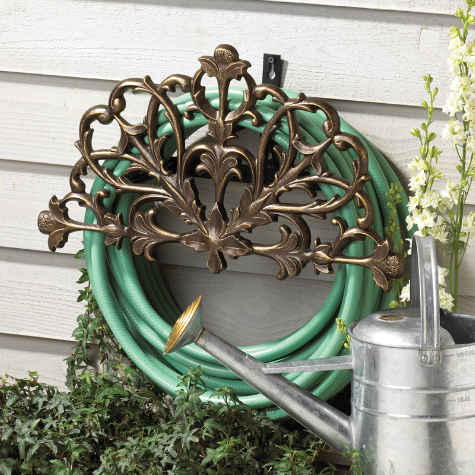 Whitehall Aluminum Filigree Garden Hose Holder - Walmart.com
