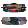 thumbnail image 3 of Ratiio Lonely Night Sky Wolf Pattern Leather Pencil Case, Pencil Pouch with Durable Zipper, Compact and Stylish Organizer for Stationery, Art Supplies, Travel Essentials, 3 of 8
