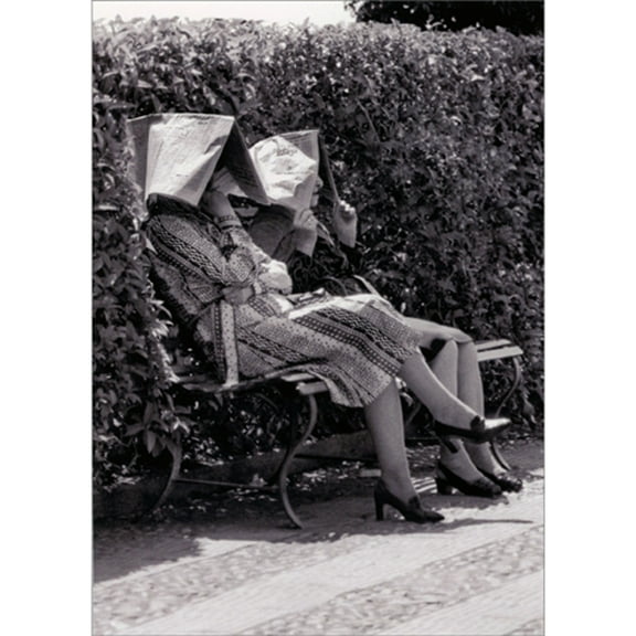 Avanti Press Women Shaded by Newspaper Black and White Photo Funny / Humorous Friendship Card