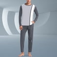 thumbnail image 2 of Men's Soft Solid Color Pajama Set Two Piece Loungewear Comfortable Home Sleepwear, 2 of 4