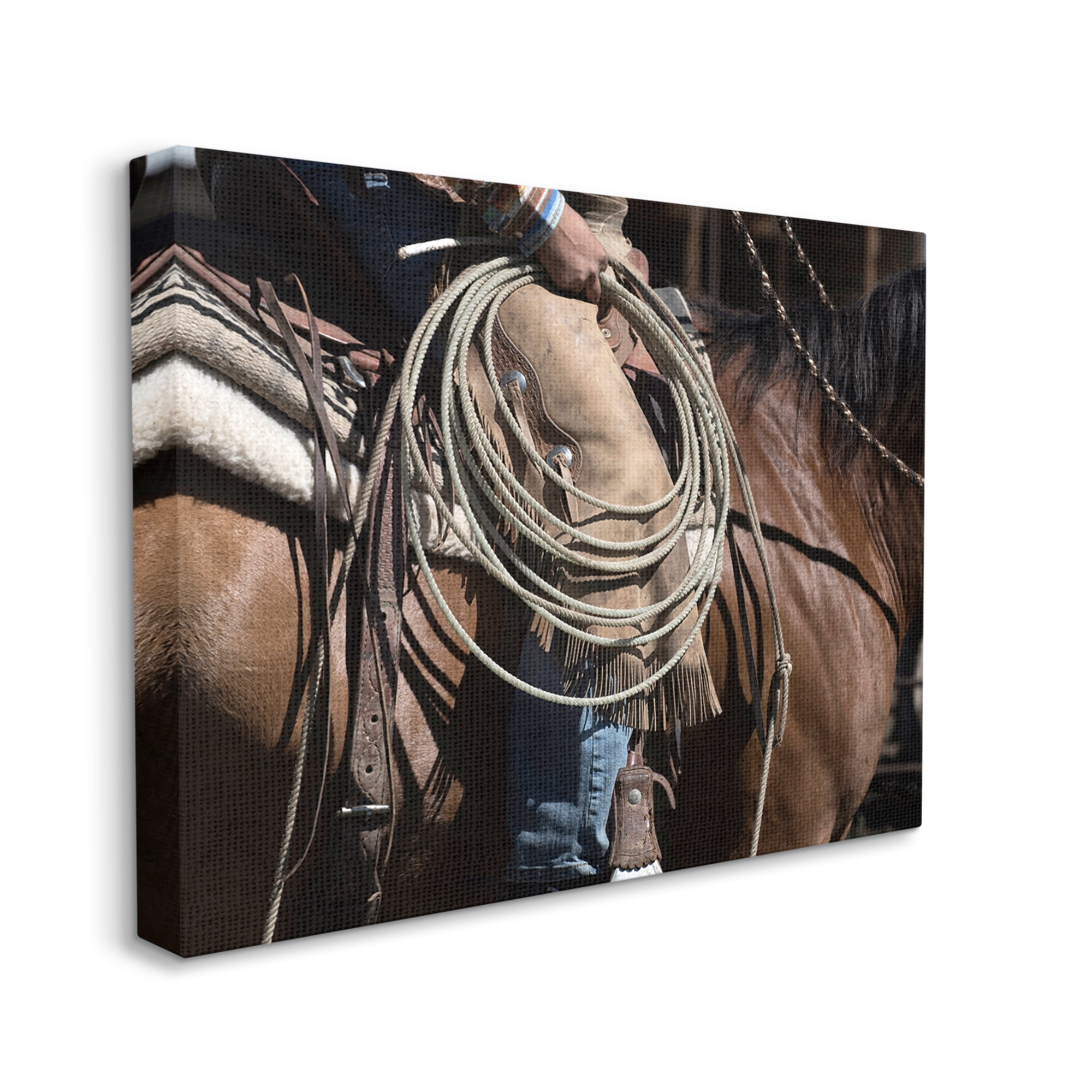 Stupell Industries Southwestern Cowboy & Lasso Beauty & Fashion Photography Gallery Wrapped Canvas Print Wall Art, 48 x 36