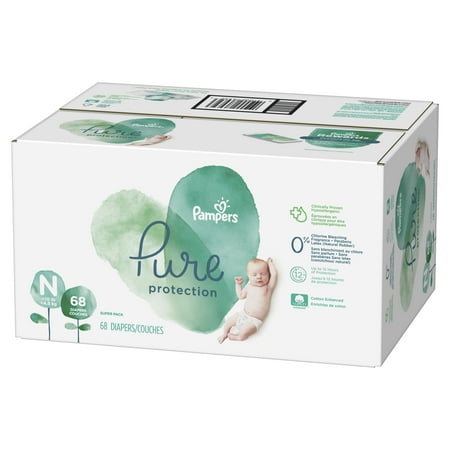 Pampers Pure Protection Newborn Diapers Size N 68 Count