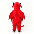 thumbnail image 6 of Ruyang Kids Hooded Jumpsuit Red Devil Zip Up Jumpsuit with Horns Wing Outfit Boys Girls Halloween Clothes Plush Party Dress Up Sets, 6 of 8