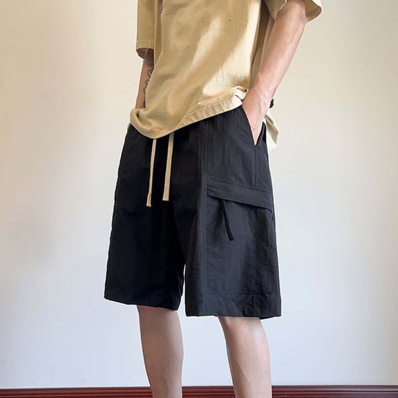 Aimik Men's Loose Fit Cargo Shorts Oversized Side Pockets Breathable Summer Shorts for Street Style Hip Hop Casual Streetwear