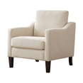 thumbnail image 5 of Modern Accent Chairs Set of 2, Polyester Upholstered Single Chairs with Wood Legs, Reading Armchairs for Living Room, Bedroom, Office,Beige, 5 of 11