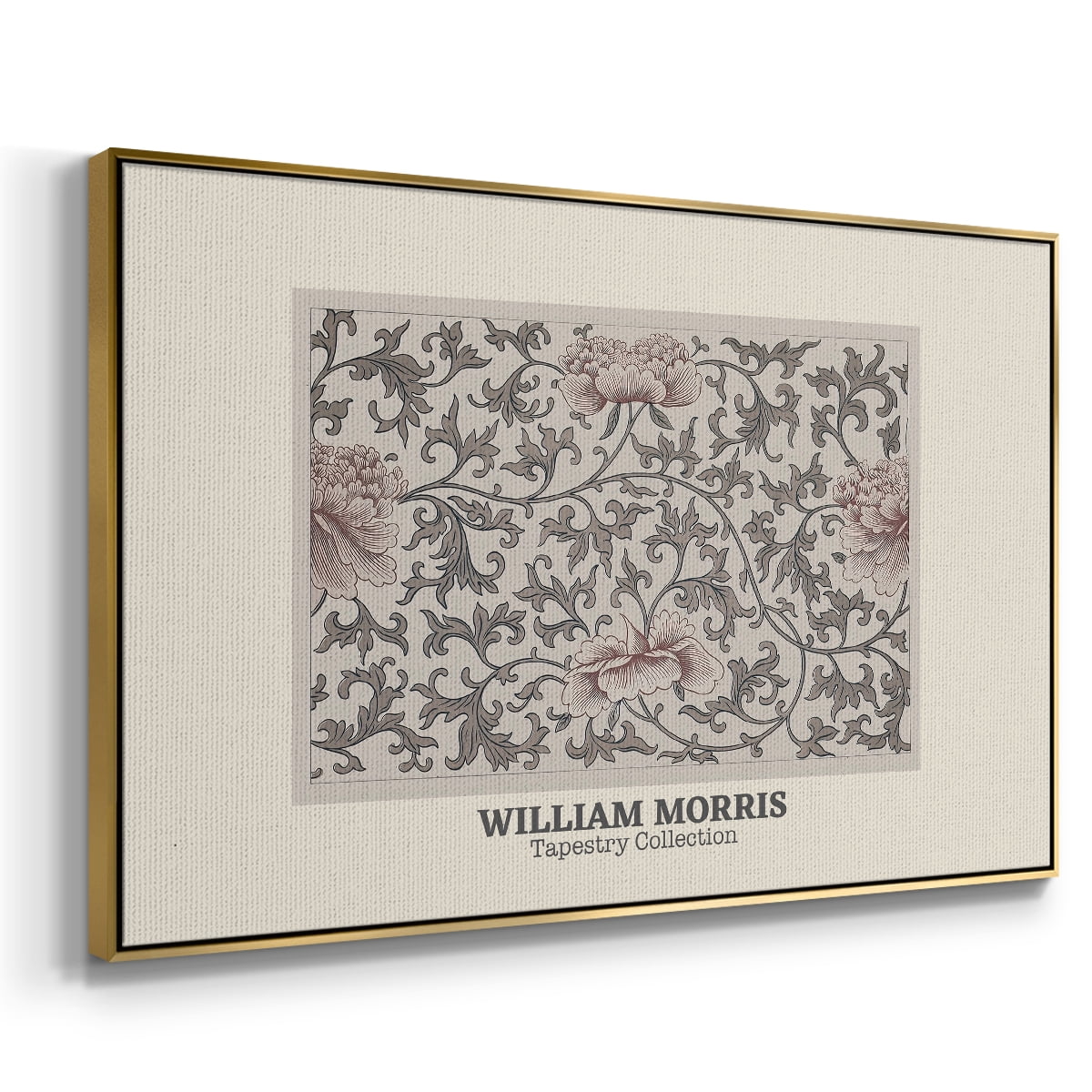 Vintage Abstract Print-XLVI Framed in Gold Wood Gallery Wrapped Canvas 27 in. x 41 in.