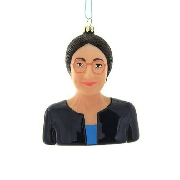 ALEXANDRIA OCASIO-CORTEZ Glass Christmas Ornament, by Cody Foster