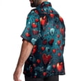 thumbnail image 3 of Love Men's Casual Poplin Button Down Short Sleeve Hawaiian Beach Shirt, 3 of 6