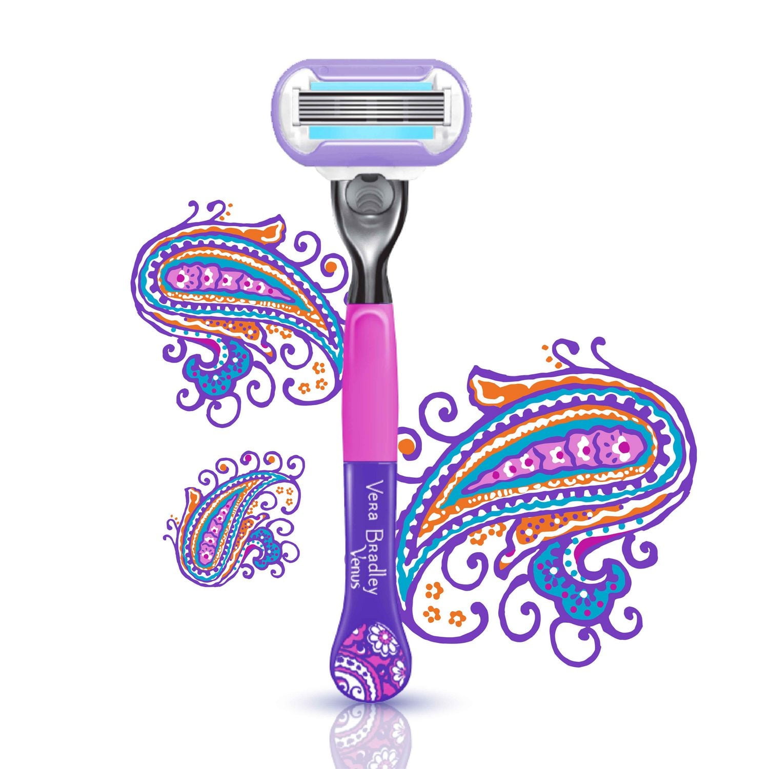 Gillette Venus Vera Bradley Deluxe Smooth Women’s Razor Handle + 6 Cartridges, 0MX