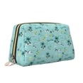 thumbnail image 2 of Picia Hawaiian Style Print Leather Makeup Bag Make Up Bag Travel Toiletry Bag for Her Girlfriend Teacher Teen Girl Gifts, 2 of 8