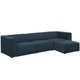 thumbnail image 1 of Modway Mingle Contemporary Modern 4-Piece Sectional Sofa Set in Blue, 1 of 4