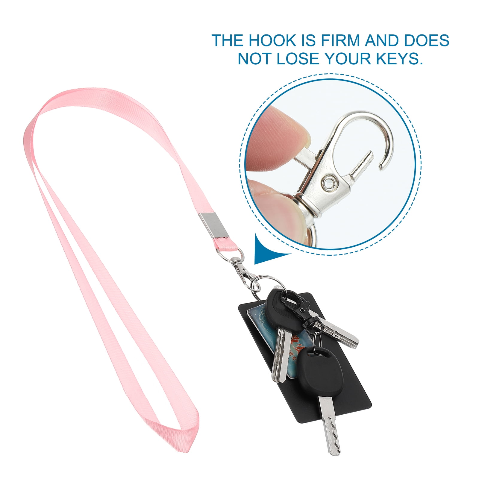 Uxcell 48cm Lanyards Bulk, 50Pcs Teacher Lanyards for ID Badges Keys Badge Lanyard Durable Personalized with Clip for ID Card, Pink