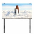 thumbnail image 3 of Outer Space Headboard, Rocket Taking Off on Mission Spaceman Planet Gazing Endeavour Power Print, Upholstered Decorative Metal Bed Headboard with Memory Foam, Twin Size, White Blue Brown, by Ambesonne, 3 of 4
