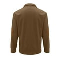 thumbnail image 5 of UVEASISHA Mens Corduroy Sweatshirt Casual Stand Collar Quarter Button Pullover Vintage Elbow Patch Long Sleeve Sweatshirts Winter Warm Cowboy Shirt Coffee 3XL, 5 of 5
