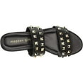 thumbnail image 5 of Women's Madden Girl Everett Platform Wedge Sandals Studded heeled Black Pari Size 5.5 Medium, 5 of 7