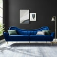 thumbnail image 2 of Sofa Couch, Blue Navy, Velvet, Living Kitchen Cafe Bistro Hospitality Restaurant, Modern Contemporary Boutique HB34261, 2 of 9
