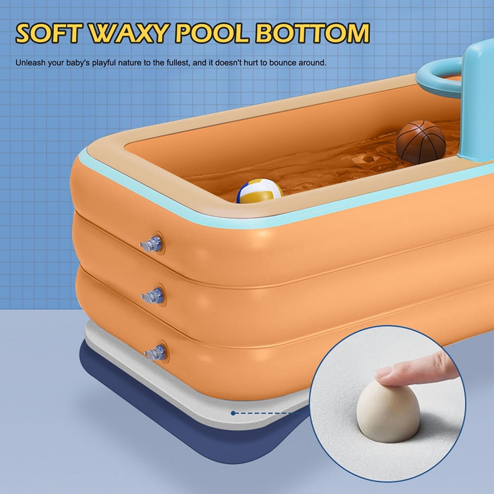 Kadyn Rectangular Inflatable Pool, Inflatable Swim Pool for Kids, Adults, Swimming Kids Pool with Basketball Hoop, Orange Kadyn Rectangular Inflatable Pool, Inflatable Swim Pool for Kids, Adults, Swimming Kids Pool with Basketball Hoop, Orange