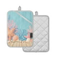 thumbnail image 2 of 2 Pack Pot Holders for Kitchen Heat Resistant Hot Pads Sets for Cooking Baking Colorful Starfish and Seashells, 2 of 7