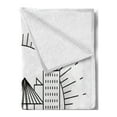 thumbnail image 2 of Charleston Soft Flannel Fleece Blanket, Minimal City Skyline with Dashed Lines and Greyscale Ombre Background, Cozy Plush for Indoor and Outdoor Use, 60" x 80", Black White and Grey, by Ambesonne, 2 of 5