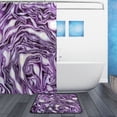 thumbnail image 2 of Bath Curtain & Non-Slip Bath Mat Set 12-Grommet Shower Curtain Memory Foam Bath Rug Purple Color Texture, 2 of 8