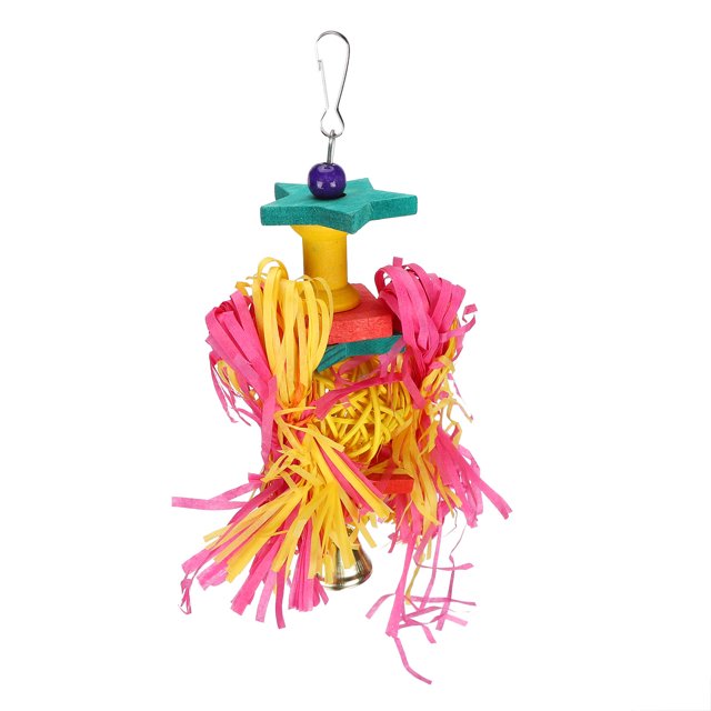 Shredder Toy, Durable Colorful Foraging Hanging Toy Natural Cage Shredder Toy For Small Birds For Training