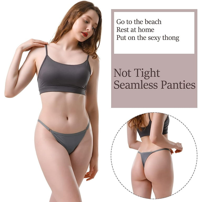 High Waisted Seamless Thongs for Women 3-6 Pack Set | Sexy G String Panties