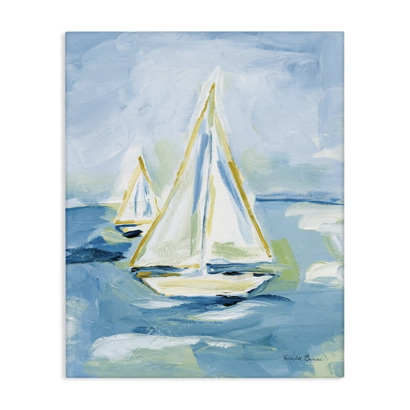 Stupell Industries Setting Sail on Sea Transportation Painting Wrapped Canvas Art Print Wall Art, 16 x 20