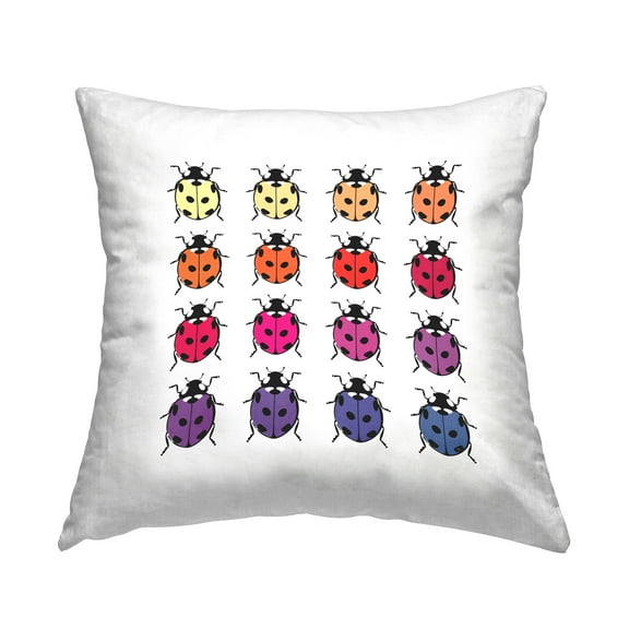 Stupell Industries Symmetrical Ladybug Pattern Decorative Printed Throw Pillow Design by Martina Pavlova