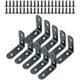 thumbnail image 1 of Uxcell 10Pcs 50x50mm Stainless Steel L Shaped Right Angle Brackets with Screws,Black, 1 of 7