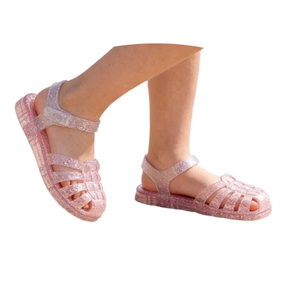 MEZZALL Girls Fashion Jelly Sandals Breathable Open Toe Beach Shoes Soft Sole Casual Summer Toddlers Kids Trendy Child Footwear