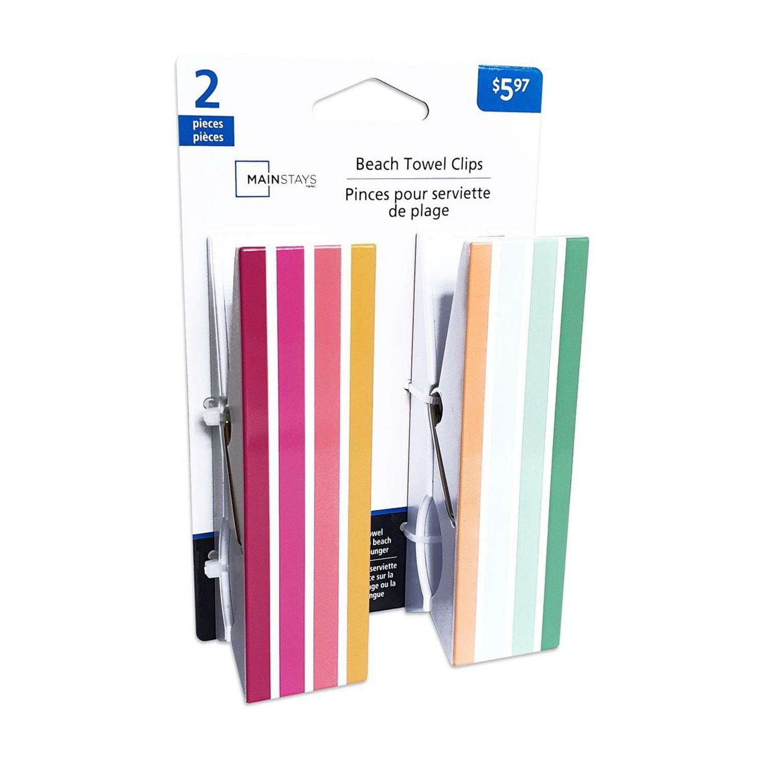 MS BEACH TOWEL CLIP - WARM STRIPE DESIGN