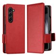 thumbnail image 3 of Elegant Choise Leather Case with Wallet Credit Card Holder for Samsung Galaxy Z Fold 5 5G Phone Cover, Red, 3 of 14