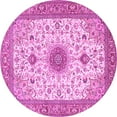 thumbnail image 1 of Ahgly Company Indoor Round Medallion Pink Traditional Area Rugs, 8' Round, 1 of 4
