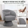 thumbnail image 6 of Wiilayok Swivel Barrel Chair Set of 2, Linen Upholstered Swivel Cuddle Accent Chairs for Living Room, Comfy 360° Swivel Lounge Sofa Chair for Bedroom, Office, Hotel,Gray, 6 of 8