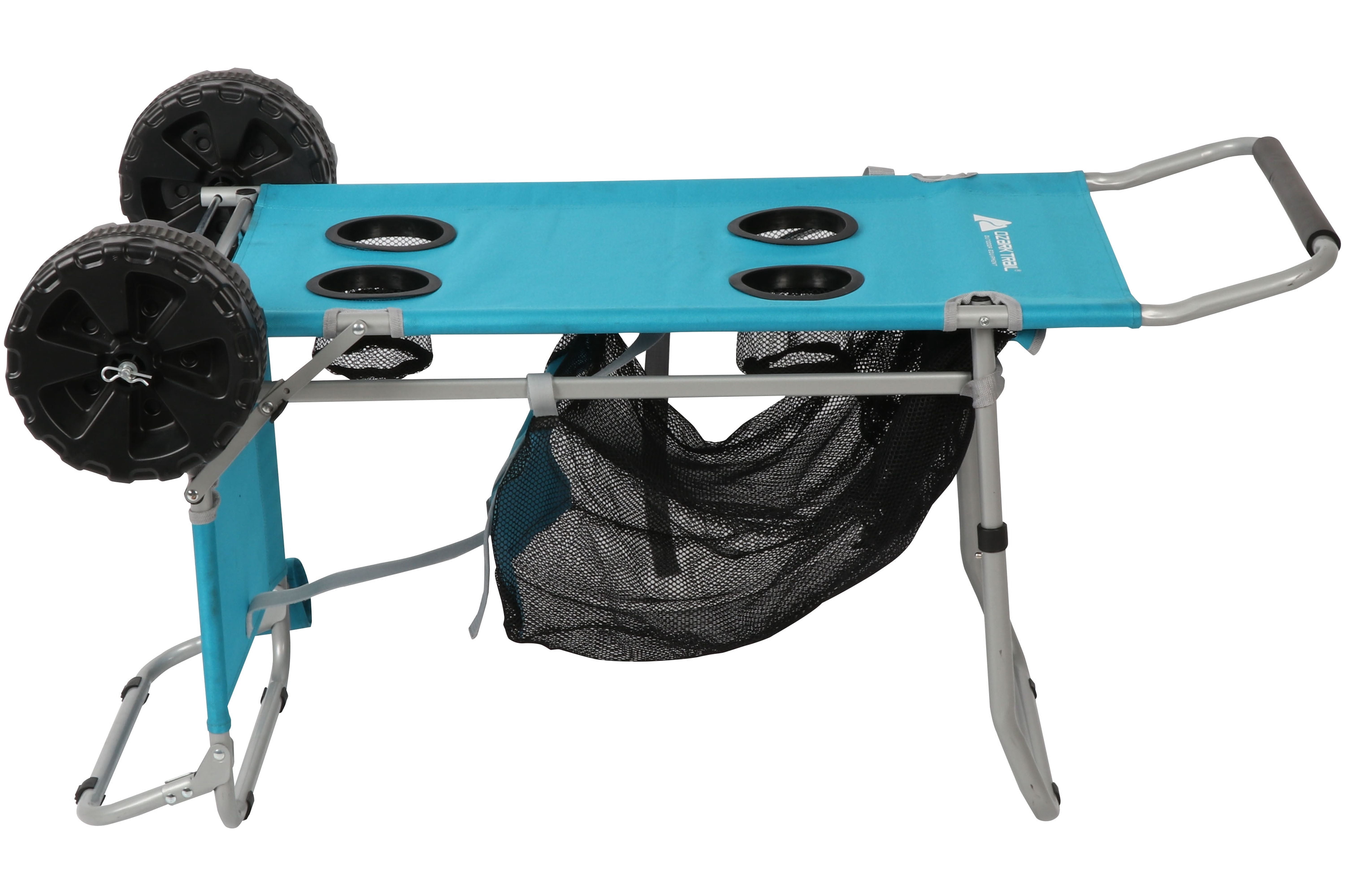 Ozark Trail Sand Island Convertible Beach Cart, Blue, Outdoor Camping Wagon, Adult, Steel Tubing, 43.5in Height